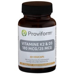 Vitamine K2 - 180 mcg & D3 - 25 mcg 60vc