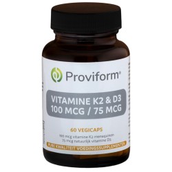 Vitamine K2 - 100mcg & D3 - 75mcg 60vc