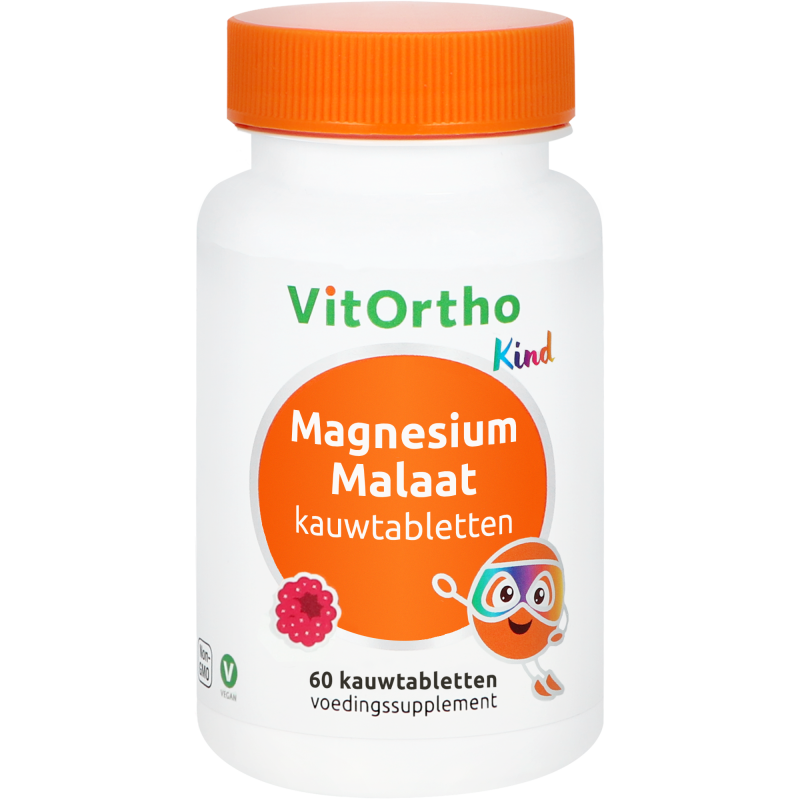 Magnesium Malaat Kind frambozen kauwtabl